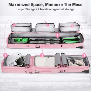 Free sample Single Snowboard and Snowboard <b>Boots</b> Travel Bag Multi-use Rolling Ski Bag Black Snowboard Bag Wheels Handle Straps - Product Image 2