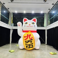 Modèle de mascotte de chat gonflable géant, chat porte-bonheur japonais gonflable, chat de la fortune, dessin animé promotionnel gonflable Maneki Neko