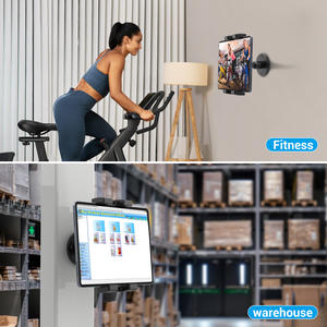 Support mural <span class=keywords><strong>pour</strong></span> tablette réglable à rotation à 360 degrés avec tête sphérique en alliage d'aluminium compatible <span class=keywords><strong>iPad</strong></span> <span class=keywords><strong>pour</strong></span> utilisation en salle de sport, extensible et mains libres - Product Image 4