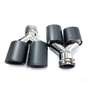 <span class=keywords><strong>Akrapovic</strong></span>-<span class=keywords><strong>Embout</strong></span> d'échappement automatique universel en acier inoxydable double fibre de carbone, modèle Y gauche et droit, 1 paire - Product Image 4