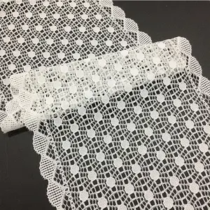 Fashion 17cm 7 inch white dots nylon spandex elastic lace trim for women clothing