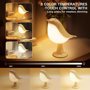 Touch Control Night Light LED Bedside <b>Lamp</b> with 3 Color Temperature Rechargeable Design - Product Image 3