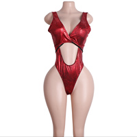 Combinaison sexy en dentelle à imprimé serpent, bretelles réglables, vêtements de club, tenue érotique pour femmes avec accessoires élégants