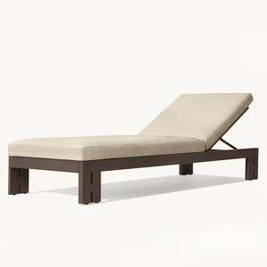 Chaise longue en aluminium, entièrement en aluminium, imperméable, mobile, pour l'extérieur, lit de soleil, design minimaliste moderne pour villas et maisons d'hôtes - Product Image 4