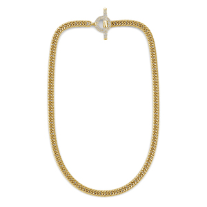 Collier à chaîne cubaine à la mode Daisini orné de cristaux <span class=keywords><strong>Swarovski</strong></span> Collier rétro plaqué <span class=keywords><strong>or</strong></span> 18 carats pour fête ou cadeau - Product Image 5
