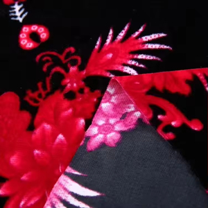 Floral Printed Polyester Korea Micro Velour Velvet 5000 Fabric Properties for <strong>Garmant</strong> - Product Image 3
