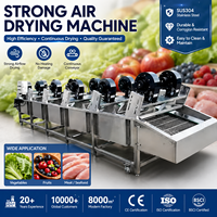 Séchoir industriel automatique CE pour fruits, légumes lavés, chariots à viande, paniers et caisses