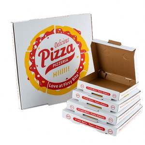 Cajas de Pizza Blancas de 16 y 8 Pulgadas, Cuadradas, de Cartón para Alimentos, para Entrega a Domicilio - Product Image 1