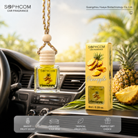 Diffuseur de parfum pour voiture 8ml, flacon suspendu en verre avec bouchon en bois, quatre couleurs, huile essentielle liquide, désodorisant pour rétroviseur