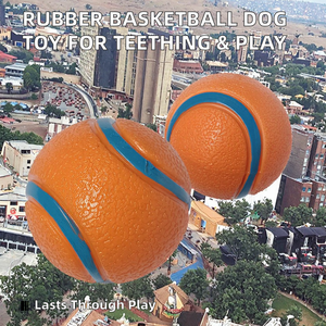 Juguete de Baloncesto de Goma Ecológico y Duradero para Mascotas, Juguete Sonoro para Perros, para Masticar, Entrenar, Interactivo, para Aliviar el Estrés, para Perros Medianos y Grandes - Product Image 2