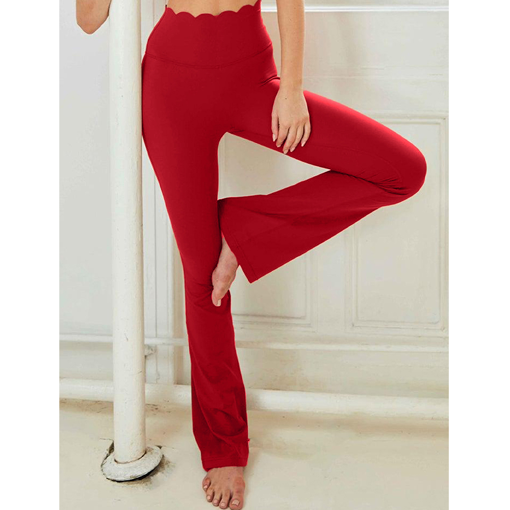 legging évasé rouge coquelicot