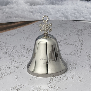 Campanella Natalizia Personalizzata con <span class=keywords><strong>Fiocco</strong></span> <span class=keywords><strong>di</strong></span> <span class=keywords><strong>Neve</strong></span> Inciso in Argento Lucido per Decorazioni Albero <span class=keywords><strong>di</strong></span> Natale Stile Festivo - Product Image 2