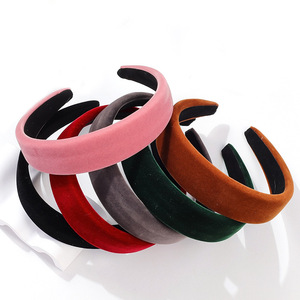 Serre-tête en velours couleur unie style français pour femme, accessoire capillaire rehaussant la silhouette, usage quotidien - Product Image 5