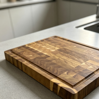 Planche à découper en bois d'acacia à grain transversal, rectangulaire, en bloc de boucher, personnalisable, pour cuisine, vente en gros