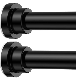 <span class=keywords><strong>Tringle</strong></span> de Douche Télescopique en Acier Inoxydable à Ventouse – <span class=keywords><strong>Tringle</strong></span> Noire Réglable <span class=keywords><strong>Sans</strong></span> Perçage avec Bord Jaune pour Salle de Bain - Product Image 2