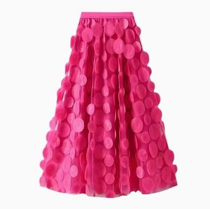 Nouvelle jupe longue décontractée en mousseline de soie pour <span class=keywords><strong>femme</strong></span>, style européen et américain, printemps-été, avec doublure - Product Image 5