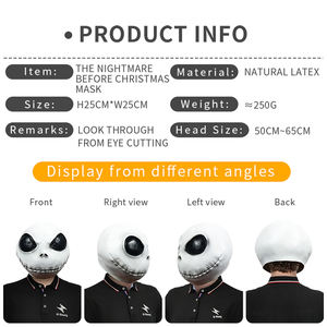 Máscara <span class=keywords><strong>de</strong></span> miedo personalizada para fiesta <span class=keywords><strong>de</strong></span> Halloween, pesadilla <span class=keywords><strong>antes</strong></span> <span class=keywords><strong>de</strong></span> Navidad, máscara <span class=keywords><strong>de</strong></span> fiesta <span class=keywords><strong>de</strong></span> Cosplay espeluznante <span class=keywords><strong>de</strong></span> la película Jack Skellington para adultos - Product Image 4