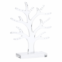 Présentoir Arbre en Acrylique Personnalisé pour Bijoux, Support Transparent pour Boucles d'Oreilles et Colliers, Présentoir de Comptoir pour Magasins, Ensembles de Présentoirs avec Base et Logo OEM