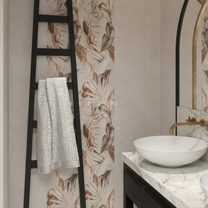 Piastrelle in Porcellana con Design Classico Italiano, Motivo Floreale in Rilievo, Effetto Marmo Opaco Rustico per Balconi, Pareti e Pavimenti del <span class=keywords><strong>Bagno</strong></span> - Product Image 4
