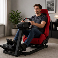 Siège en daim réglable EDDYSTAR noir universel pour simulateur de course, jeux et chaise de bureau, NE PAS UTILISER SUR ROUTE, UNIQUEMENT EN TOUT-TERRAIN