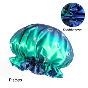 Vendita calda all'ingrosso dodici costellazioni stampato satinato cappellino gradiente colore doppio strato segno zodiacale per uso quotidiano - Product Image 5