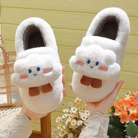 Nouveau Style nuage en peluche pantoufles Carton en peluche pour les femmes chaud hiver Couple porter fond épais intérieur extérieur pantoufles