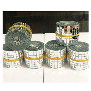 Carreaux de mosaïque en verre auto-adhésifs de couleur argentée <span class=keywords><strong>petit</strong></span> miroir carré carreaux autocollant pour bricolage artisanat décoration Disco Ball party - Product Image 3