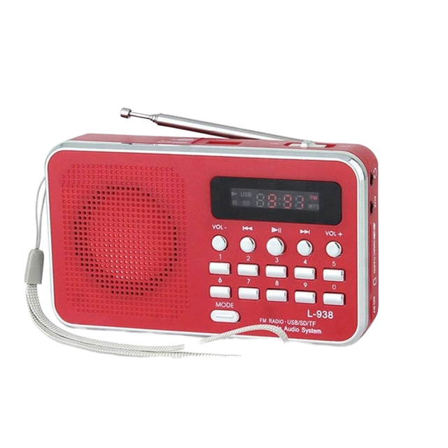 All in One Outdoor Internet Radio L-938 Digital FM with USB/SD Support Rechargeable Plastic Belt Clip and LED Screen