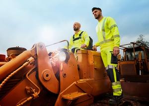 ANSI クラス2 高視認性反射LEDフラッシュ安全作業服 イエローオレンジ 50%ポリエステル 50%コットン 185gsm 長袖ポロシャツ - Product Image 5