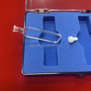 Cuvette de Quartzo 0,35ml Comprimento de Caminho de 1mm Célula de Vidro Óptico de Quartzo com Tampa de PTFE - Product Image 1
