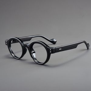 Lunettes optiques japonaises faites à la main de haute qualité en acétate, montures rondes vintage transparentes, style rectangulaire pour la lecture - Product Image 4