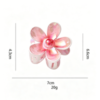 Pinces à cheveux en plastique colorées en forme de fleurs pour filles, barrettes douces antidérapantes, accessoires de coiffure pour queue de cheval, décoration capillaire