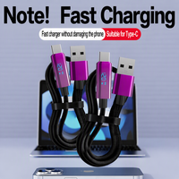 Câble de charge rapide 120W 6A avec affichage numérique, en nylon tressé, USB-A vers Type-C, C vers C, C vers Lightning