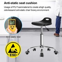 Chaise de travail moderne en PU moulé intégré avec support lombaire, tabourets pivotants pour caissier de supermarché, chaîne de magasins