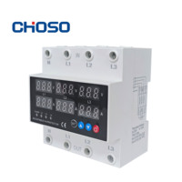 Protector Electrónico Trifásico CHOSO CPA-5 63A, Protección Contra Sobretensión, Sobrecorriente y Falla de Fase, 30kW AC, Montaje en Riel DIN