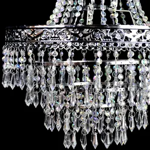 Lustre en cristal acrylique avec perles, grand abat-jour, éclairage d'intérieur, luminaire décoratif de plafond, offre spéciale