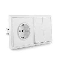 Interrupteur mural électrique moderne à gros bouton-poussoir, 3 gangs, 1 voie, 250 V, 10 A, en PC, certifié CE, unipolaire, norme européenne, vente en gros