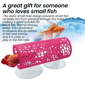 Aquarium Fish Hideout Tube PVC Decorations For Betta And <b>Small</b> Fish With <b>Suction</b> <b>Cups</b> - Product Image 2