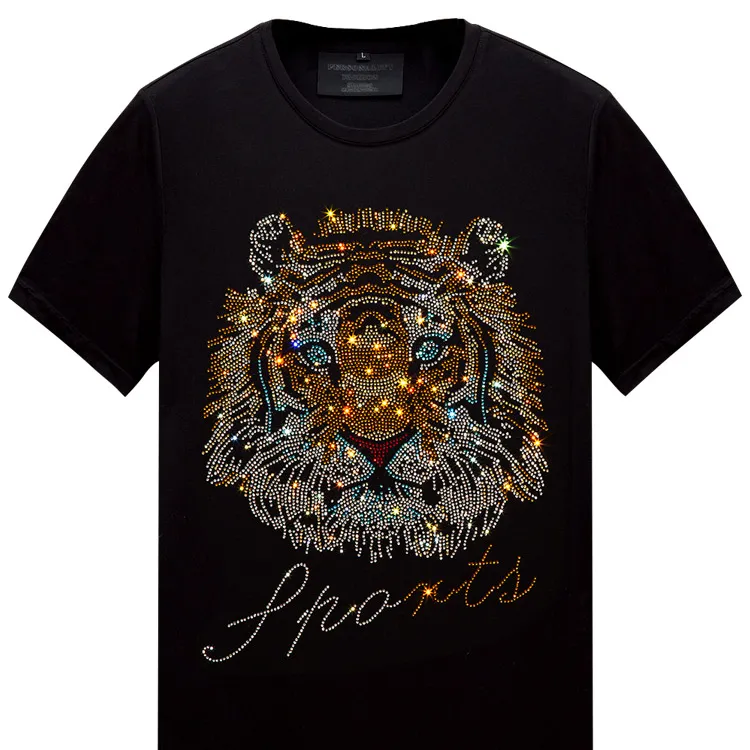 Custom Logo Color Tiger s Cotton T Shirt for Mens Tee Shirt with Transfer Men's T shirts