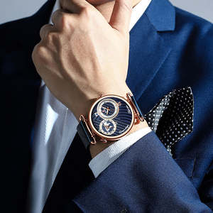 REWARD 62002M Luxury Fashion Mesh Belt Men <b>Watch</b> Analog Dual Dial Quartz Wristwatch Mens <b>Watches</b> Clock Male <b>Waterproof</b> <b>Watch</b> - Product Image 4