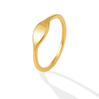 Hochwertiger ovaler Siegelring für Damen aus Edelstahl, personalisierbarer Logo-Ring, minimalistischer glatter Blanko-Ring, anlaufbeständiger Schmuck
