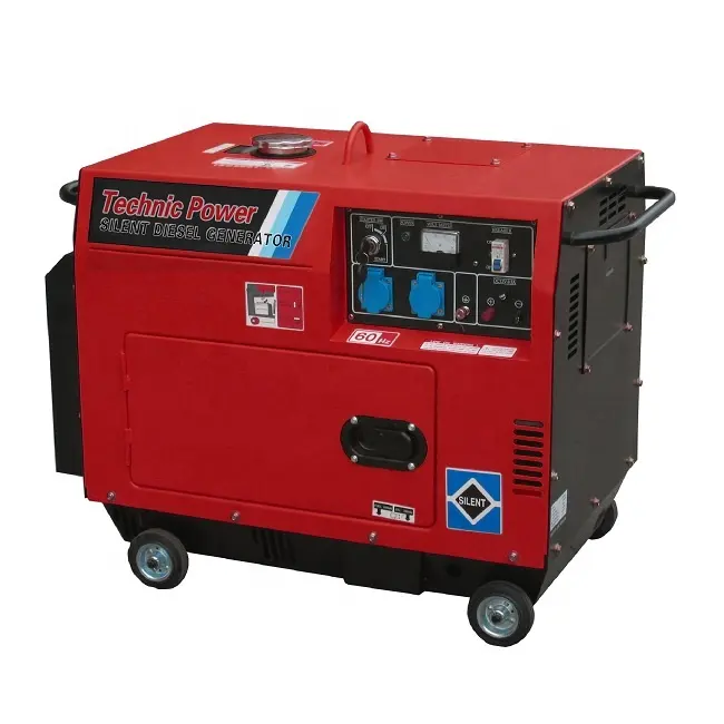 5KW/6.5KVA Stille Super Rustig Low Noise Geluiddichte Luchtgekoelde Kleine Diesel Generator Set