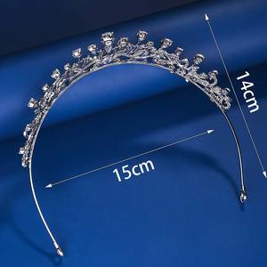 Hochwertige Luxus-Brautkrone aus versilbertem Zirkon für Hochzeit, Schönheitswettbewerb, Abschlussball, Party, Geburtstag, Jubiläum - Product Image 6