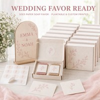 Samenpapier-Seifengeschenkbox mit Bauchband und Dankeskarte, pflanzbar, individuell bedruckt für Großhandelsbox zum Valentinstag