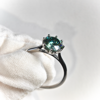 高品质铑镀GRA VVS Moissanite经典时尚925纯银8毫米2CT戒指女男士订婚礼物