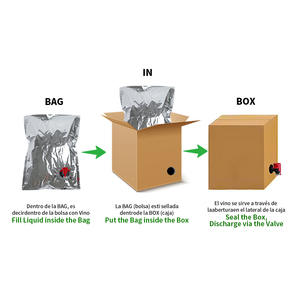 Tùy chỉnh bia rượu lưu trữ chất lỏng BIB đứng lên túi vòi với van và hộp - Product Image 4