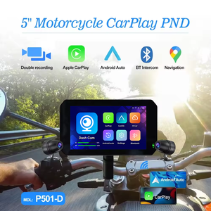 Écran d'affichage GPS de navigation pour moto portable 5 pouces IPX7 étanche, Carplay, écran pour moto, moniteur, double caméra, <span class=keywords><strong>enregistreur</strong></span> de conduite - Product Image 2