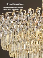 Lampes suspendues Lustres de décoration de maison modernes pour Table Lustre en cristal de luxe moderne pour bâtiment duplex Salon Salle à manger