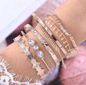 ชุดสร้อยข้อมือหินใหม่ล่าสุดชุดกำไลข้อมือทองคำสำหรับผู้หญิง - Product Image 3