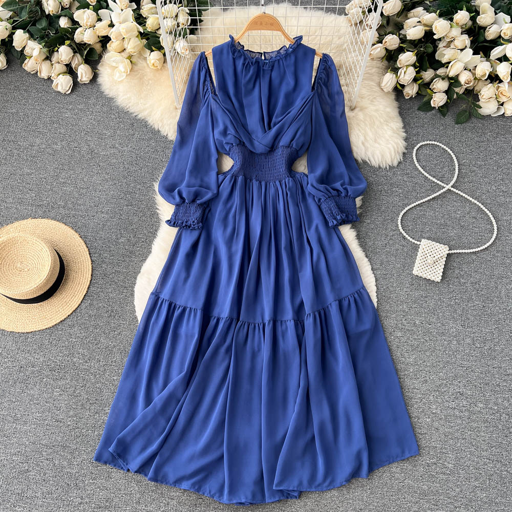 strapless open back dress Vintage 1970s Chiffon Circle Print Tunic Party Dress, Xs main image 1